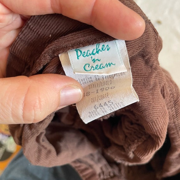 Peaches n Cream Brown Corduroy 100% Cotton Girls Dress - Picture 3 of 7